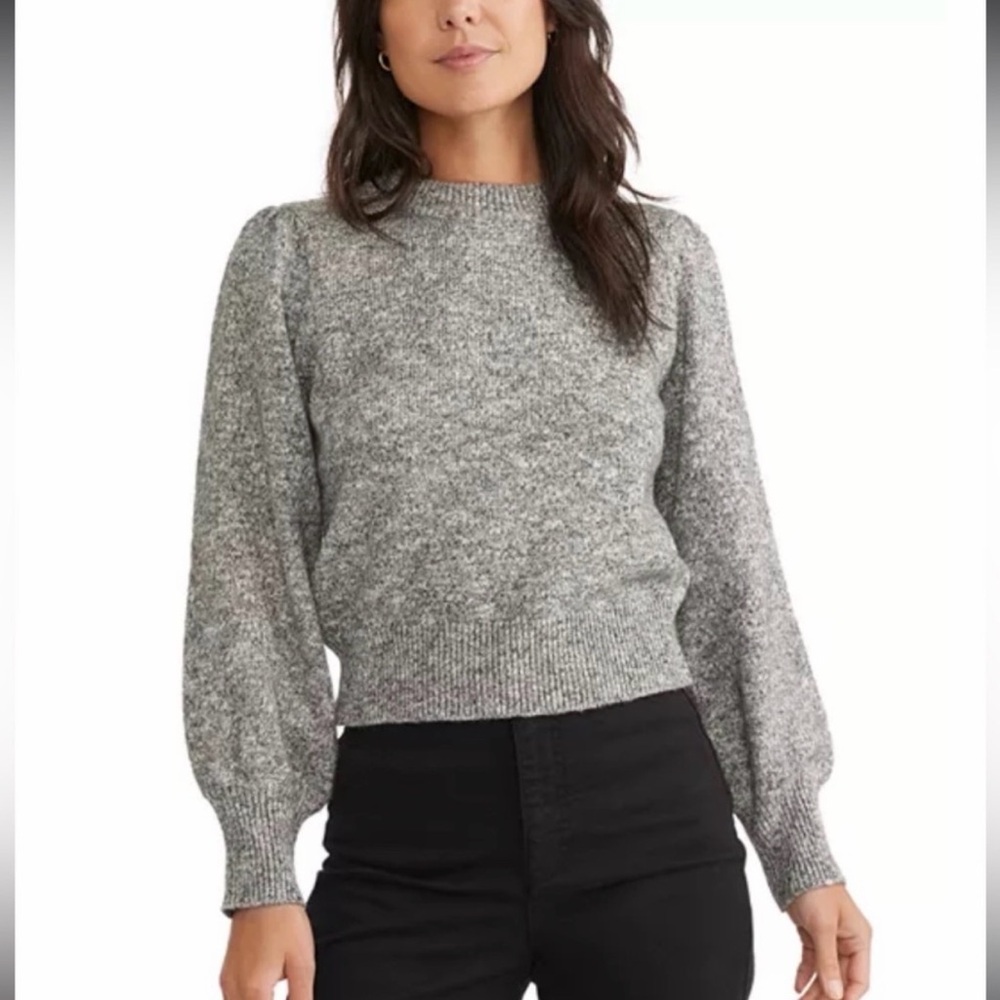 NWT Marine Layer Cozy Heather Gray puff Sleeve Sweater- size XS
